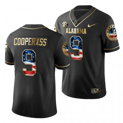 Men's Alabama Crimson Tide #9 Amari Cooper Black 2019 Stars and Stripes History Player NCAA College Football Jersey 2403NINP6